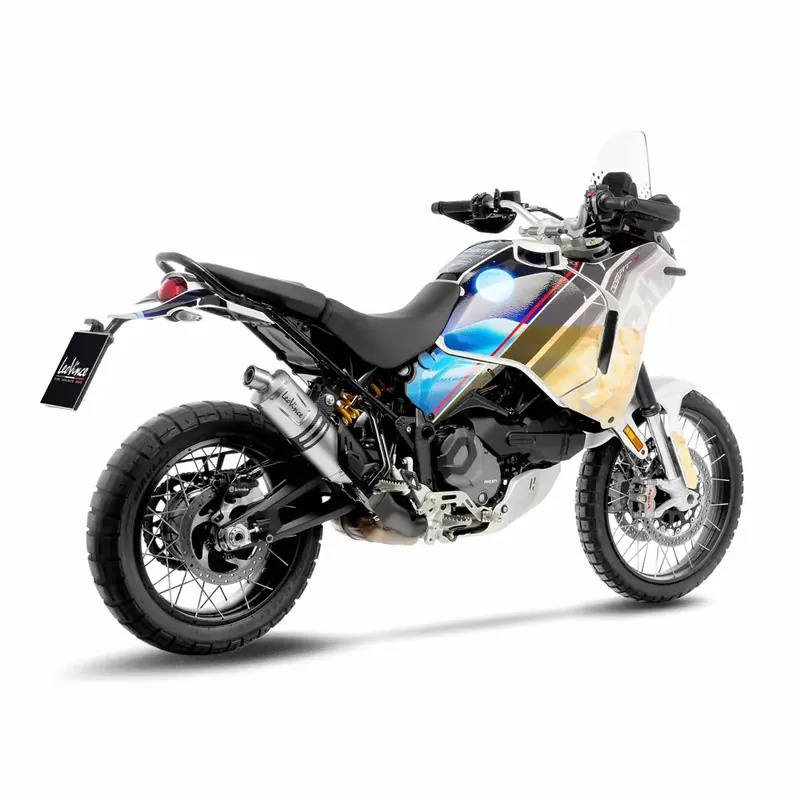 Finale Uitverkoop LeoVince LV One Evo Slip-On Geluiddemper voor Ducati 22-24 950 DesertX (Stainless steel muffler) (ECE-approved) (14428E)