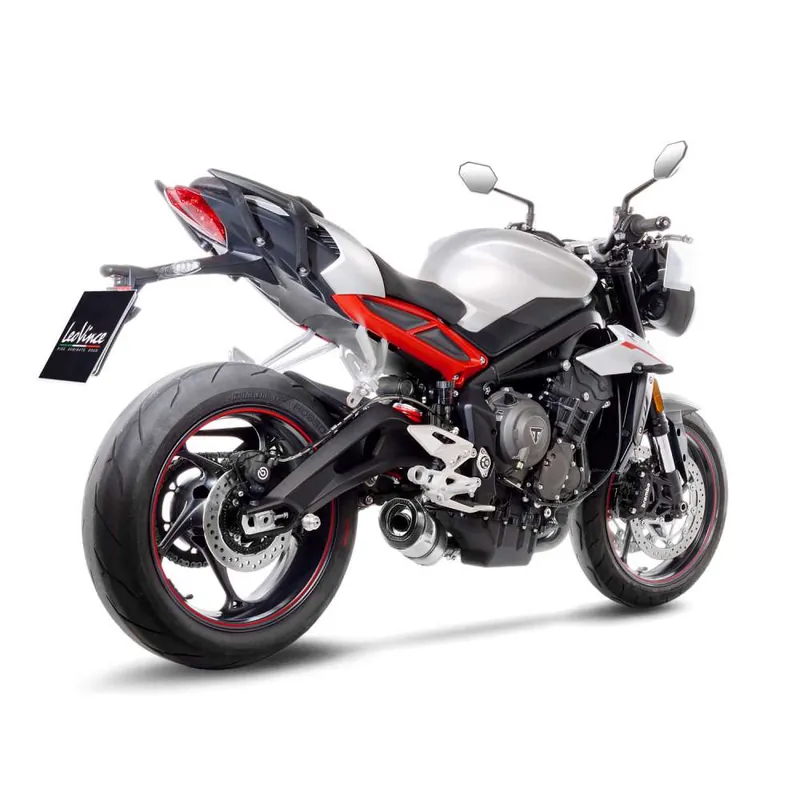 Bestel Nu LeoVince LV One Evo Slip-On Geluiddemper voor Triumph 17-23 Street Triple 765 S / SA2 / R / R LRH / RS (Stainless steel muffler) (Race only) (14288EU)