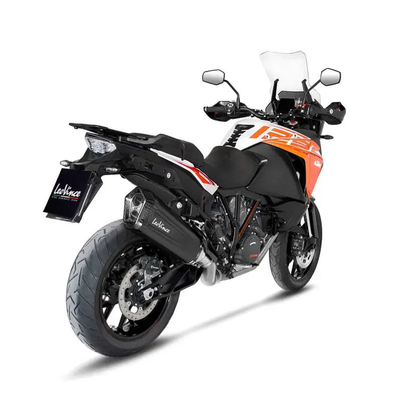 Premium LeoVince LV-12 Slip-On Geluiddemper voor KTM 15-16 1050 Adventure (Black stainless steel muffler) (Fits with OEM & Givi saddlebags) (ECE-approved) (15300B)