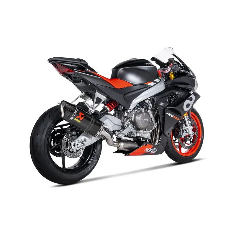 Express Levering Akrapovic Racing Line Uitlaatsysteem voor Aprilia 21-24 RS / Tuono 660 (2-into-1 header with carbon muffler) (Race only) (S-A6R3-APLC)