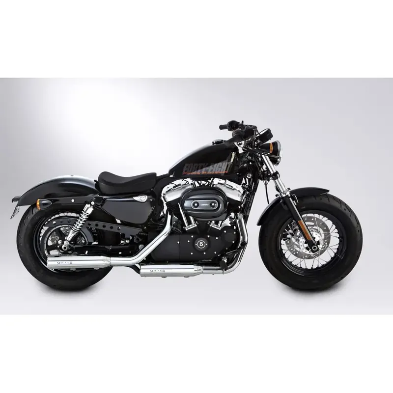 Direct Beschikbaar Miller Silverado Euro 2/3/4 Slip-On Geluiddempers voor Harley 17-20 XL Sportster / Polished / Straight Polished