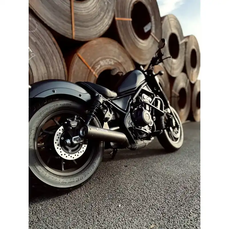 Flitsaanbieding Miller Custom Euro 4/5 Slip-On Geluiddemper voor Honda 20-24 Rebel CMX500 / Matte Black / Straight Polished