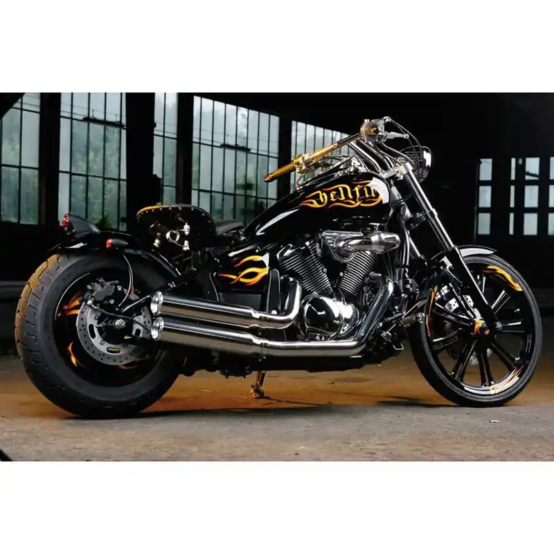 Molenaar Mustang Euro 3 Uitlaatsysteem voor Kawasaki 06-16 VN 900 / Classic / Polished / Straight Polished Beperkt Aanbod