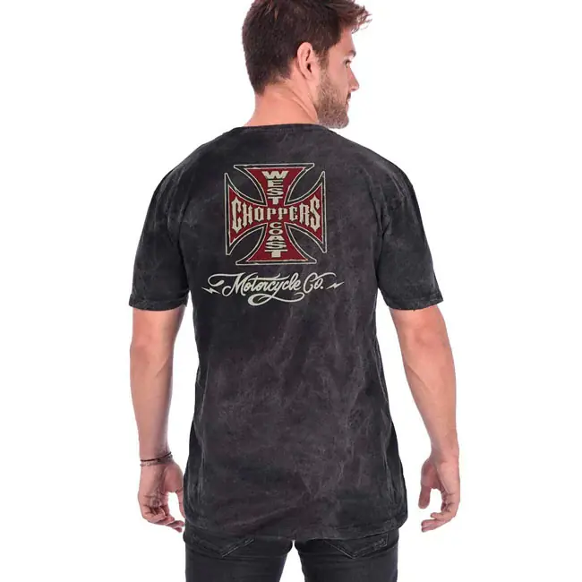 West Coast Choppers Motorfiets Co. Vintage T-shirt Black Wash / S Beperkt Aanbod