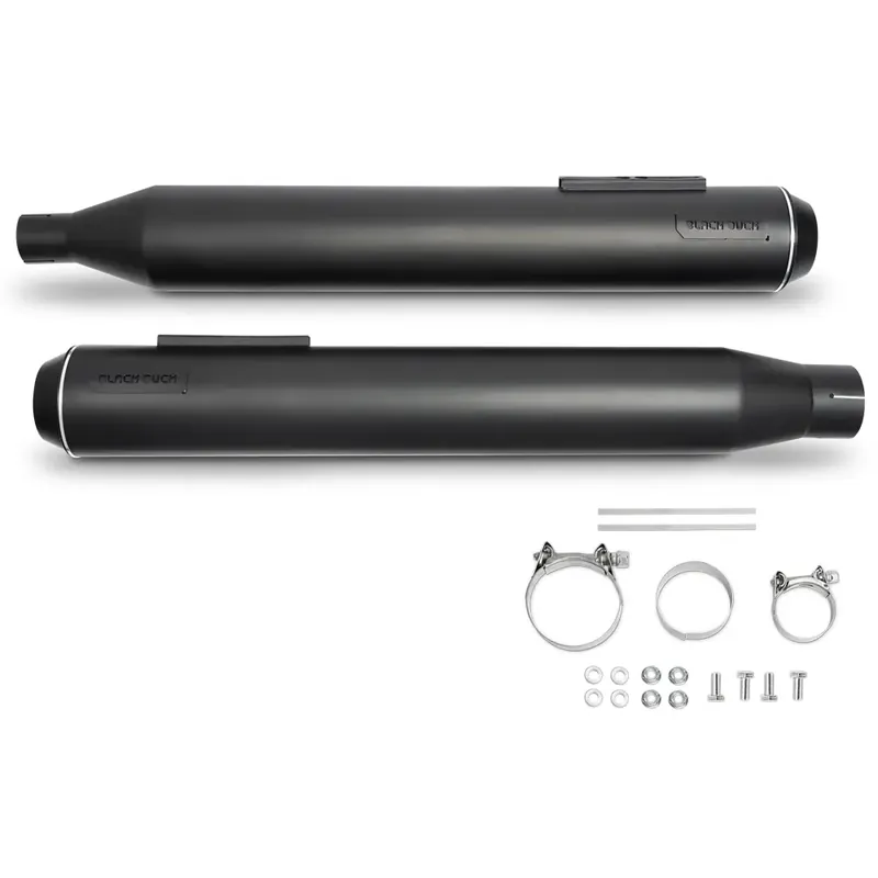 Laatste Kans Zwarte Eend Bombardier EC Euro Approved Slip-On Mufflers voor Harley 17-24 Touring (Euro 4/5 approved) / Matte Black