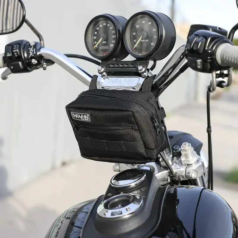 Merkproduct Thrashin Supply motorfiets stuurtas Black